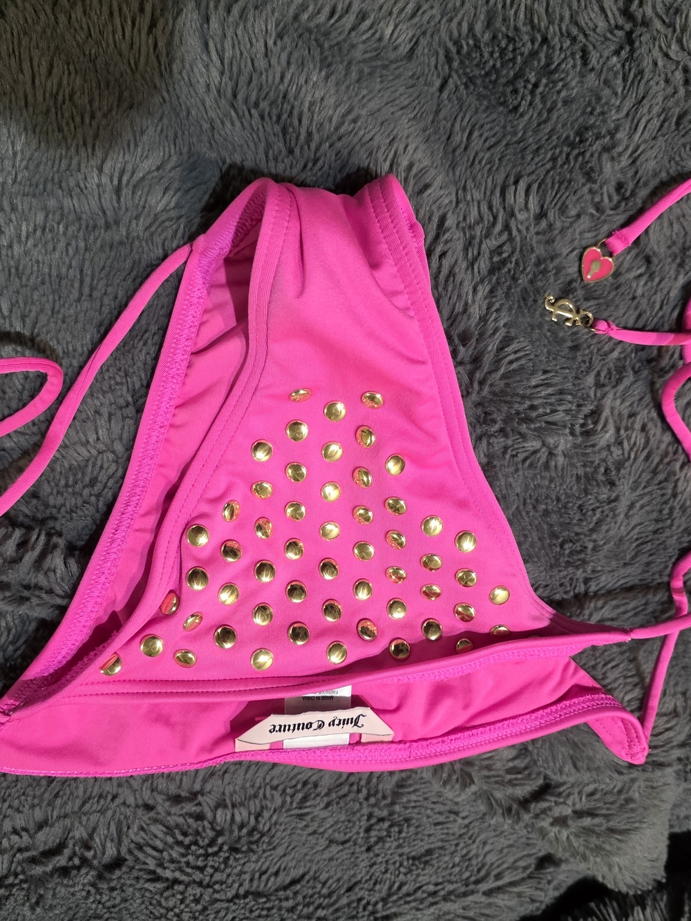 Bright Pink Studded Kids One-Piece Swimsuit -